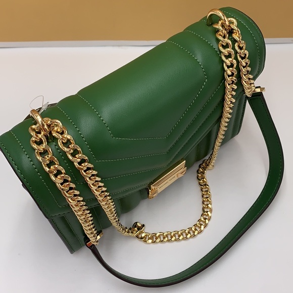 MICHAEL KORS MEDIUM FLAP CHAIN
SHOULDER CROSSBODY BAG FERN
GREEN COLOR - Picture 9 of 16